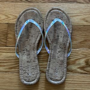 Silver Rainbow Holographic Sandals